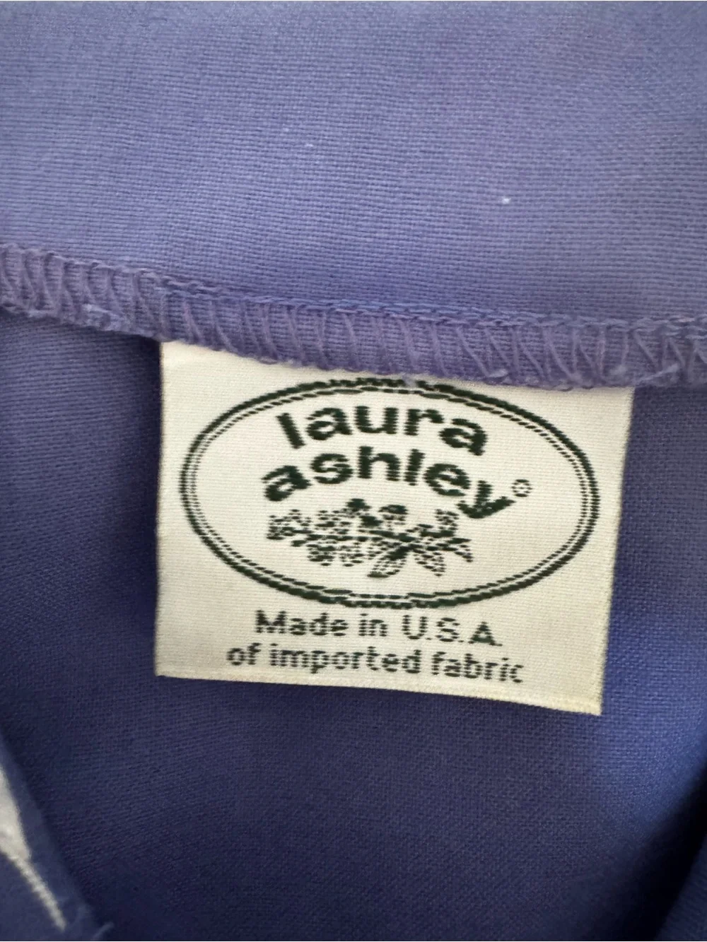 Vintage Laura Ashley Girls 9-10 Blue Cotton Sailor Dress Made USA